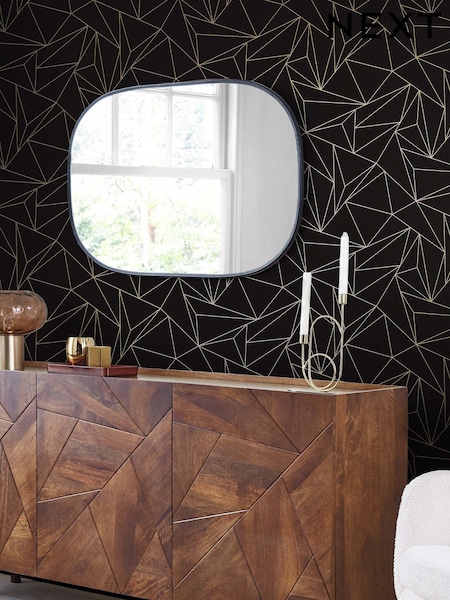 Black Abstract Geo 10M Wallpaper (T78661) | £36