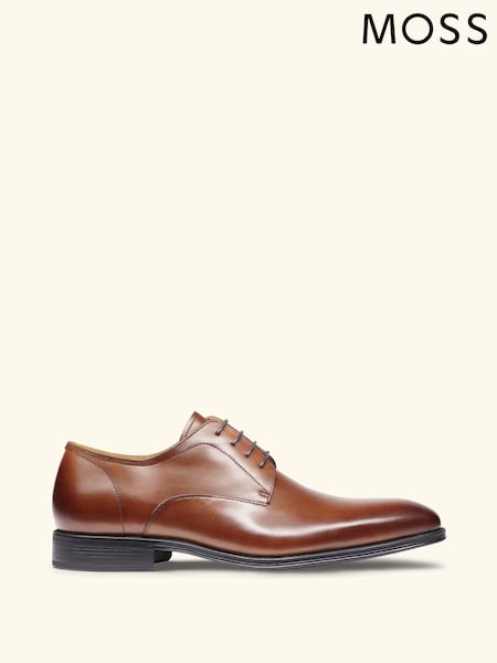 MOSS Tan Alberta Performance Leather Derby Shoes (T80386) | £129