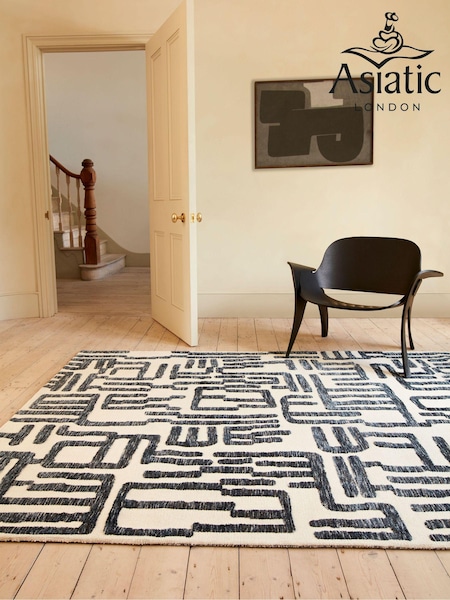 Asiatic Rugs Cream Mason Script Rug (T81381) | £156 - £444
