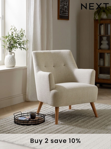 Tweedy Plain Light Natural Carter Armchair (T81769) | £250