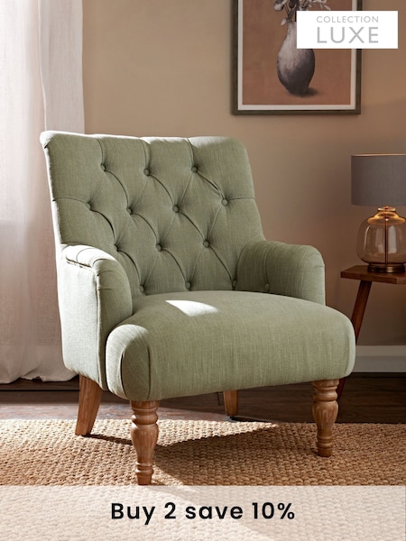 Soft Texure Sage Green Collection Luxe Wolton Highback Accent Chair (T81773) | £325