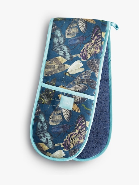 Kew Gardens Blue 100% Cotton Double Oven Glove (T81950) | £28