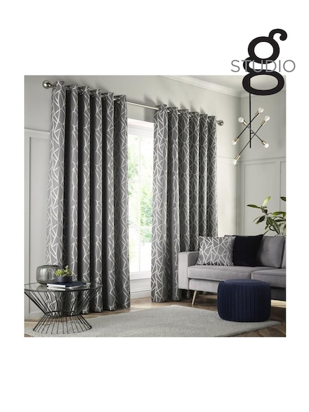 Studio G Pewter Como Eyelet Curtains (T83072) | £90 - £230