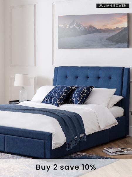 Julian Bowen Blue Fullerton 4 Drawer Bed (T85283) | £465 - £550