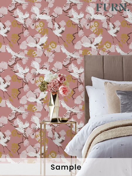 furn. Blush Pink Demoiselle Botanical Wallpaper (T85323) | £19