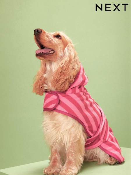Pink Dog Drying Towel Robe (T86013) | £14 - £18