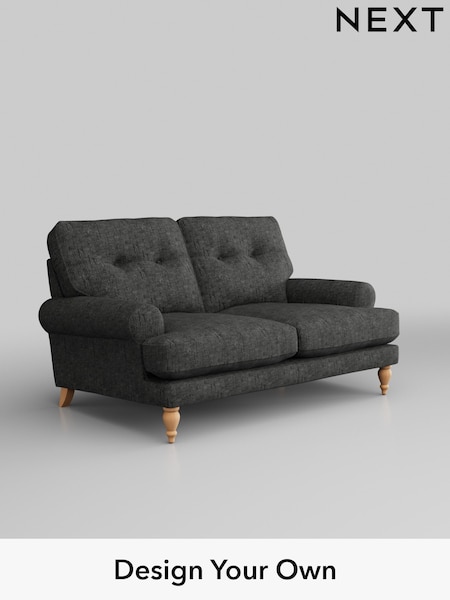 Boucle Weave Easy Clean/Charcoal Grey Erin Buttoned Back Deep Relaxed Sit (T87729) | £1,125