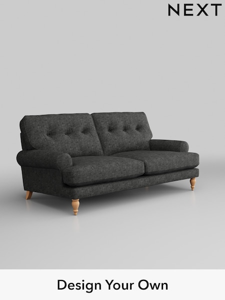 Boucle Weave Easy Clean/Charcoal Grey Erin Buttoned Back Deep Relaxed Sit (T87729) | £1,225