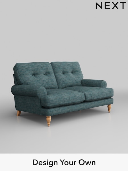 Boucle Weave Easy Clean/Dark Teal Green Erin Buttoned Back Deep Relaxed Sit (T87731) | £1,125