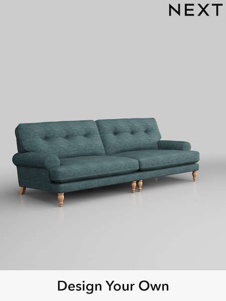 Boucle Weave Easy Clean/Dark Teal Green Erin Buttoned Back Deep Relaxed Sit (T87731) | £1,425