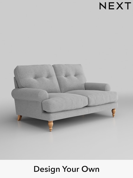 Tweedy Blend Easy Clean/Light Silver Grey Erin Buttoned Back Deep Relaxed Sit (T87785) | £1,125