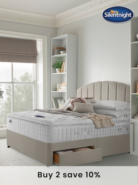 Silentnight Natural Mirapocket 2800 Memory Pillow Top Mattress and 2 Drawer Divan Base Bed Set (T88366) | £755 - £1,270