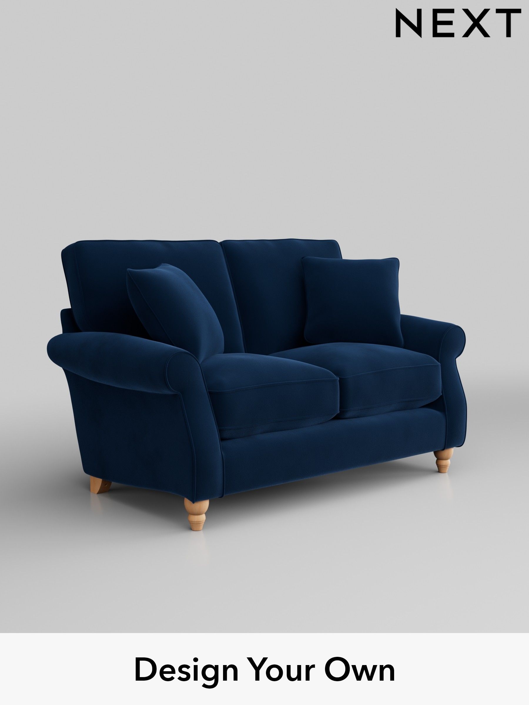 Next navy velvet sofa discount