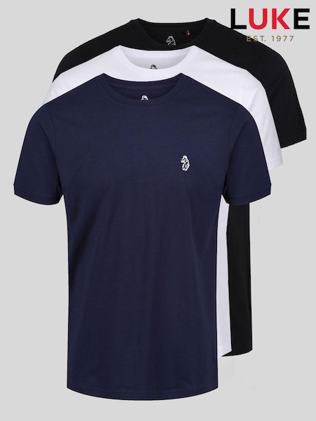 Luke 1977 Johnys 100% Cotton T-Shirts 3 Pack (T89387) | £35