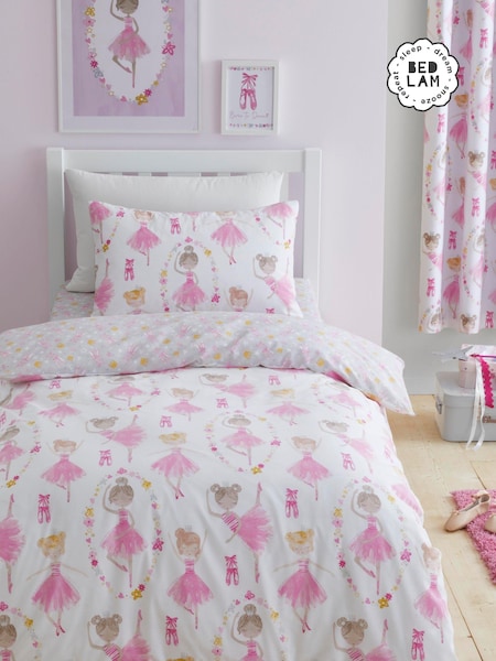 Bedlam Pink Kids Ballet Dancer Duvet Cover And Pillowcase Set (T91475) | £18