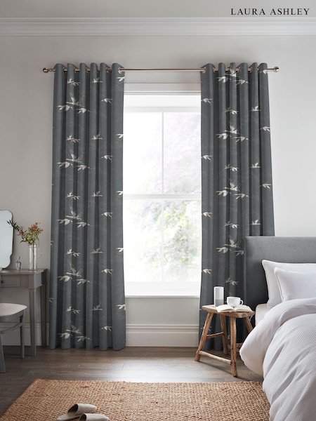 Laura Ashley Steel Grey Animalia Fabric By The Metre (T92447) | £46