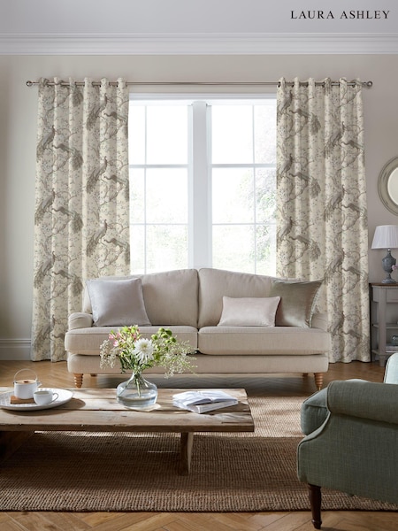 Laura Ashley Truffle Brown Belvedere 100% Cotton Fabric By The Metre (T92495) | £34