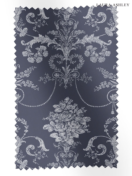 Laura Ashley Midnight Blue Josette 100% Cotton Fabric By The Metre (T92510) | £34