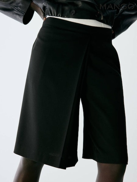 Black - Mango Tailored Bermuda Shorts