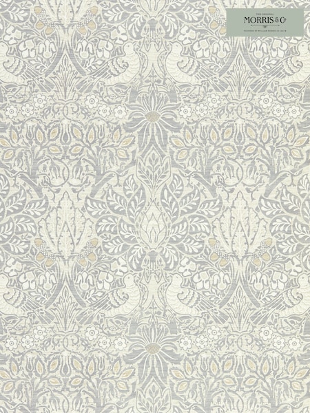 Morris & Co. Grey Pure Dove Rose Wallpaper (T93376) | £1