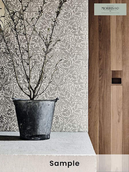 Morris & Co. Grey Pure Acorn Wallpaper (T93377) | £1
