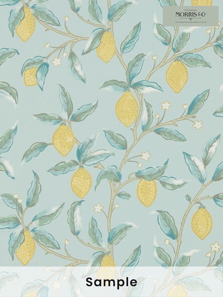 Morris & Co. Blue Lemon Tree Wallpaper (T93383) | £1
