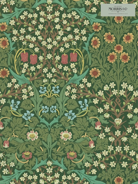 Morris & Co. Green Blackthorn Wallpaper Sample Wallpaper (T93407) | £1