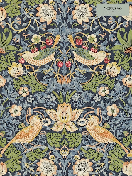 Morris & Co. Blue Strawberry Thief Wallpaper (T93412) | £1