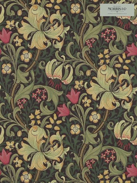 Morris & Co. Green Golden Lily Wallpaper (T93418) | £1
