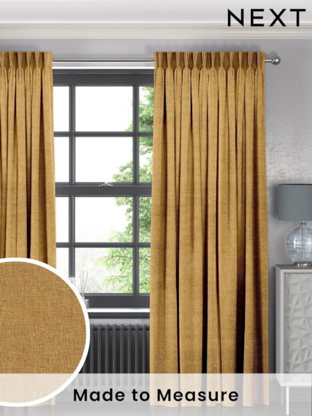 Saffron Yellow Harvi Made To Measure Curtains (T96135) | £61