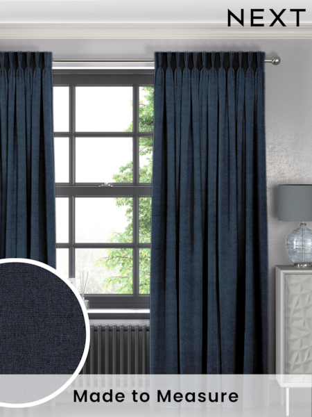 Danube Blue Harvi Made To Measure Curtains (T96138) | £61