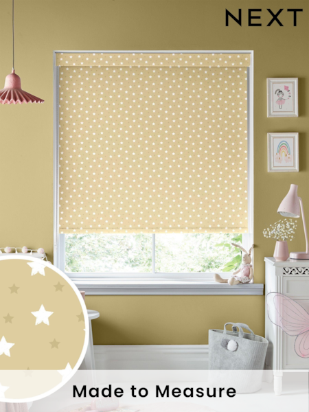 Lemon Yellow Ditsy Stars Made To Measure Roller Blind (T96151) | £57