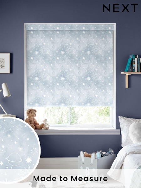 Cloud Blue Moon Made To Measure Roller Blind (T96298) | £57