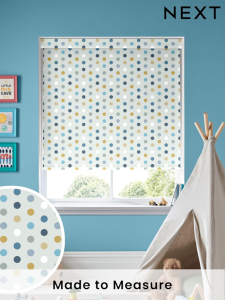 Sky Blue Polka Dots Made To Measure Roller Blind (T96304) | £57
