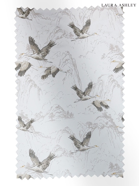 Laura Ashley Silver Grey Animalia Embroidered Fabric By The Metre (T97179) | £78
