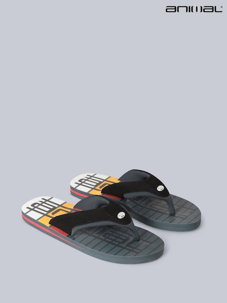 Animal Grey Light Mens Jekyl Flip Flops (T97468) | £29