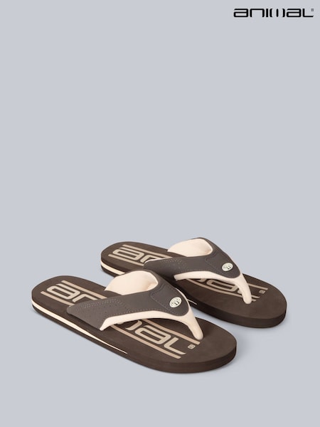 Animal Brown Mens Jekyl Flip Flops (T97471) | £29