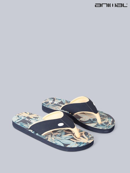 Animal Blue Acid Wash Womens Swish Flip Flops (T97484) | £22