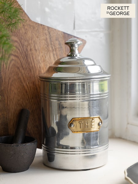 Rockett St George Silver Vintage Tea Tin Storage Jar (T98111) | £22