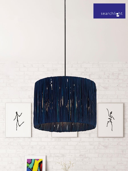 Searchlight Blue Willow Raffia Lamp Shade (T98319) | £25