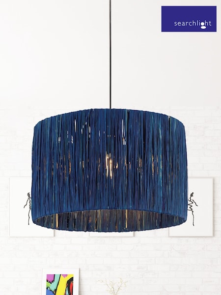Searchlight Blue Willow Raffia Lamp Shade (T98320) | £32