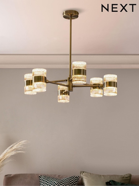 Brass Lexington Glass Chanedlier Light (T98617) | £165