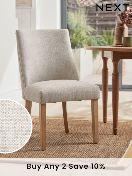 Set of 2 Chunky Weave Mid Natural Wolton Collection Luxe Dining Chairs (T99532) | £340