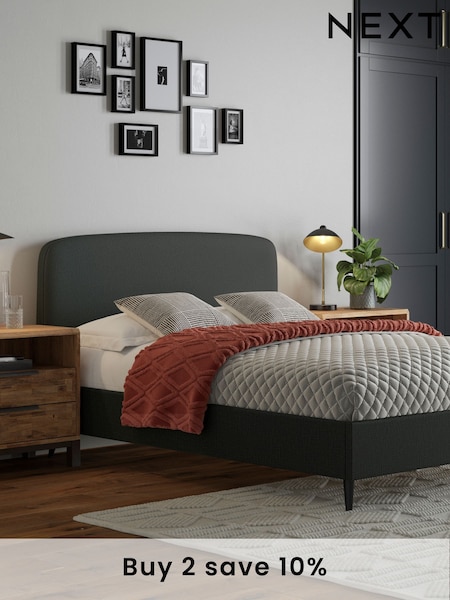 Grey Charcoal Simple Contemporary Matson Upholstered Bed Frame (T99899) | £325 - £425