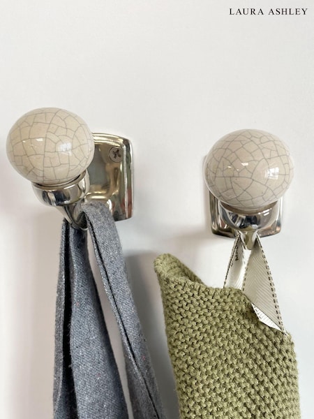 Laura Ashley Set of 2 Pale Slate Bertie Hooks (TT9783) | £35