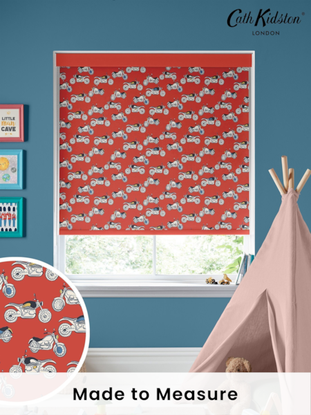 Cath Kidston Red Kids Motorbikes Made To Measure Roller Blinds (TXH526) | £58