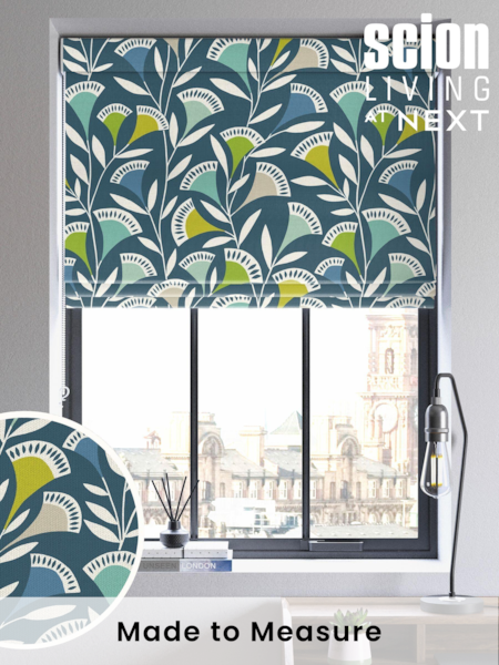 Scion Blue Noukku Made To Measure Roman 100% Cotton Blind (U00110) | £154