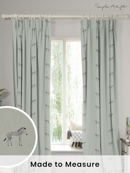 Sophie Allport Grey Zebra Made To Measure 100% Cotton Curtains (U00125) | £91