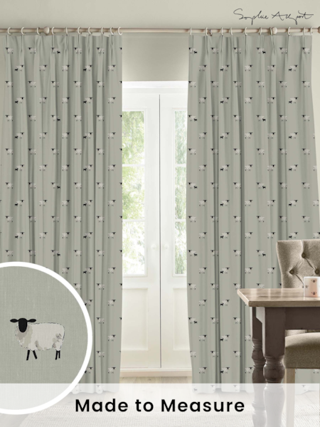 Sophie Allport Grey Sheep Made To Measure 100% Cotton Curtains (U00126) | £91