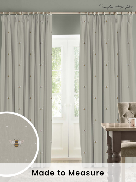 Sophie Allport Natural Bee Made To Measure 100% Cotton Curtains (U00129) | £91